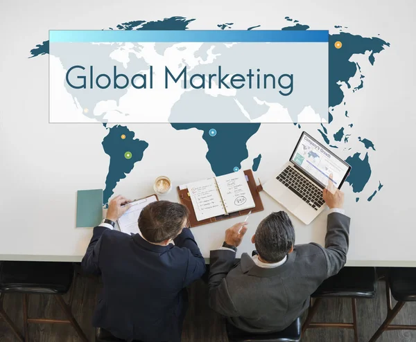 Global Marketing Business Colaboración Internacional — Foto de Stock