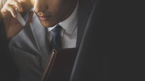 Uomo Affari Che Parla Telefono — Foto Stock