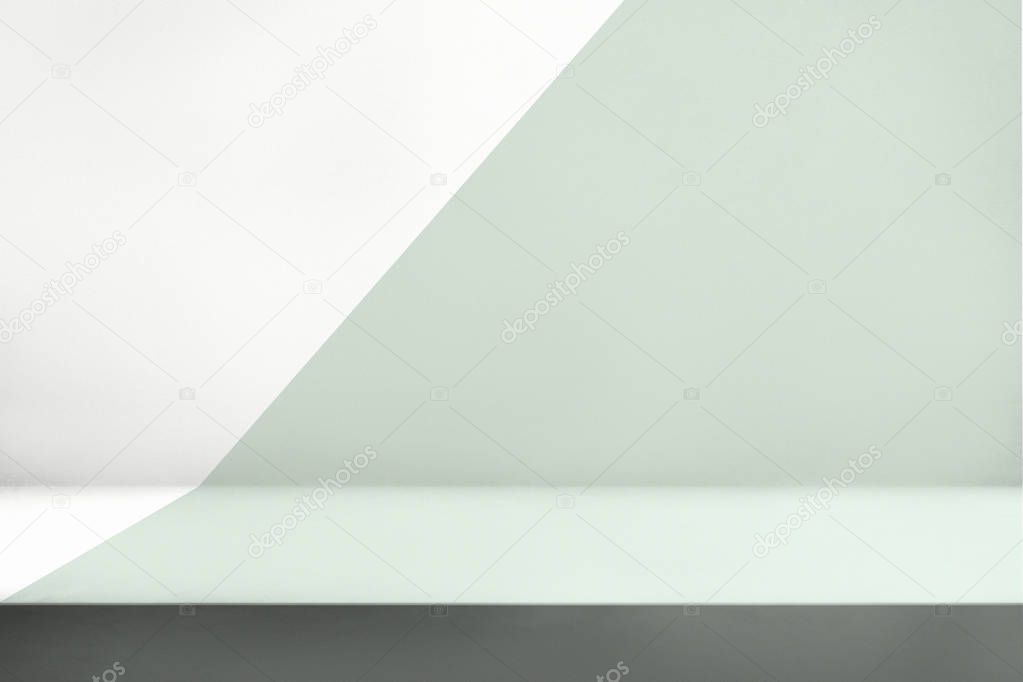 White and green plain product background