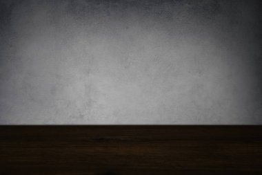 Düz koyu gri duvar ahşap zemin ürün arka plan ile