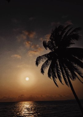 Sakin denizin üzerinde gün batımı