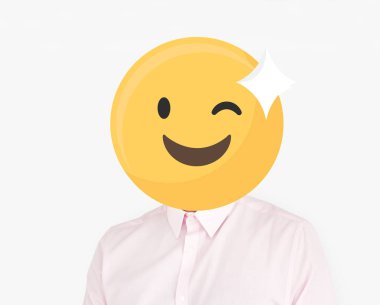 Göz kırpan yüz emojisi portresi
