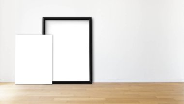 Çerçeve mockup bir beyaz duvara