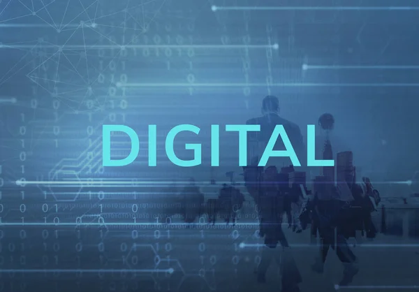 Digitale Geschäftsleute Blauen — Stockfoto