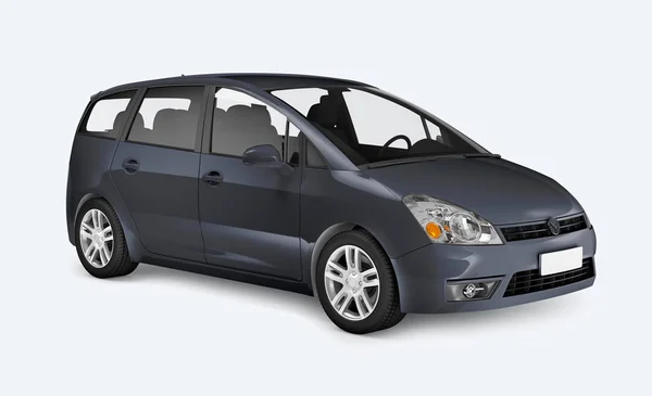 Vista Laterale Minivan Blu — Foto Stock
