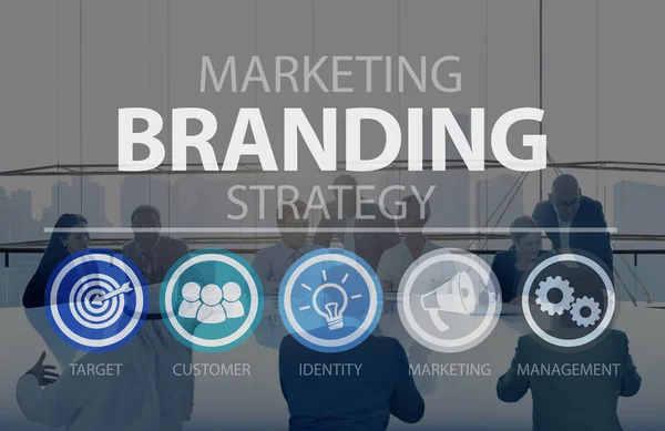 Marca Branding Marketing Comercial Nome Conceito — Fotografia de Stock