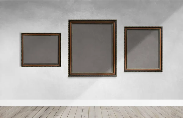 Moderne Rahmen Attrappen Einer Grauen Wand — Stockfoto