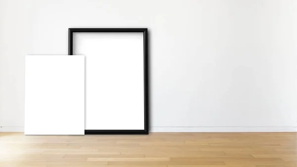 Rahmen Attrappe Gegen Eine Weiße Wand — Stockfoto