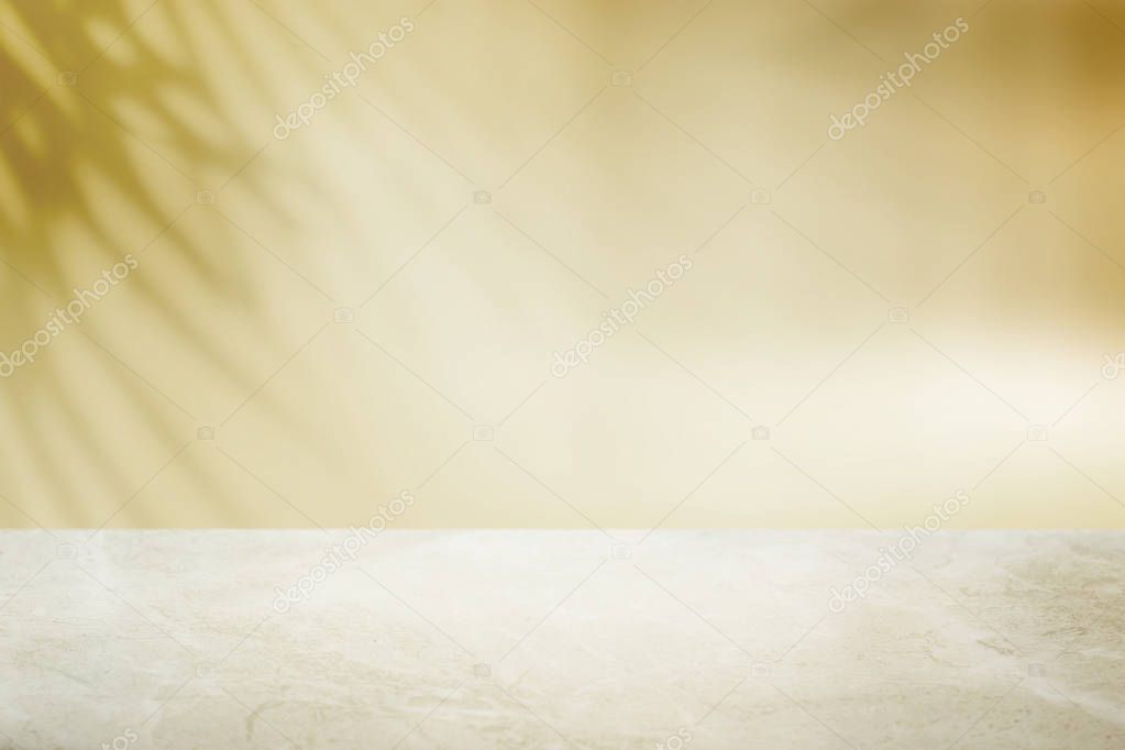 Plain yellow wall product background
