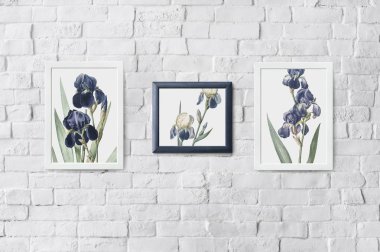 Tuğla duvara karşı çerçeve mockup