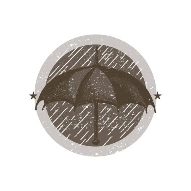 Şemsiye bir daire rozet vektör