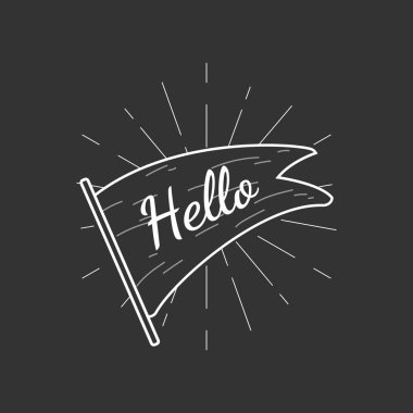 Bir metin Merhaba vektör ile banner