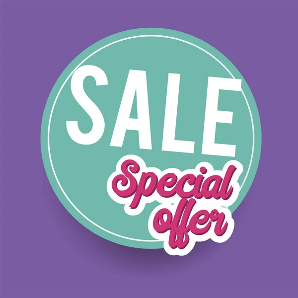 Colorful Shop Special Offer Sale Promotion Advertisement Badges Vector — Stock Vector