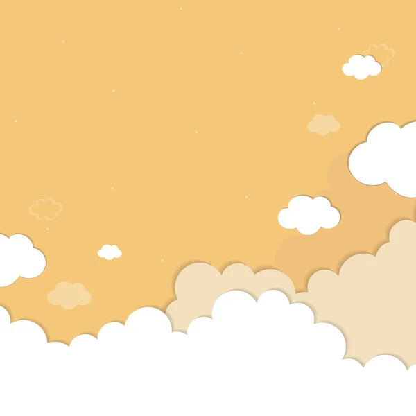 Cielo Amarillo Con Nubes Modeladas Vector Fondo — Vector de stock