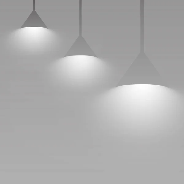 Gray Hanging Lights Glowing Vector — Stock Vector