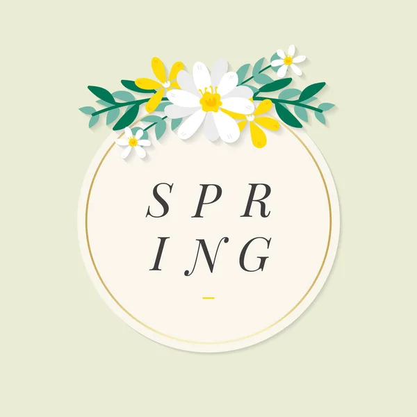 Spring Floral Frame Design Vector — Stock Vector