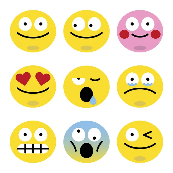 Emoticon Vecteur Collection Expression Faciale — Image vectorielle