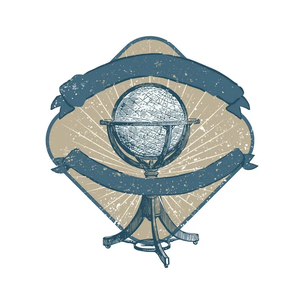 Állandó Globe Illusztráció Jelvény Vektor — Stock Vector