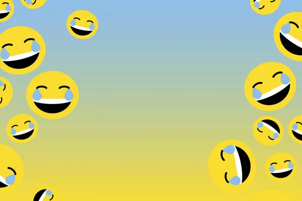 Emoji Med Tårar Glädje Samling Vektor — Stock vektor