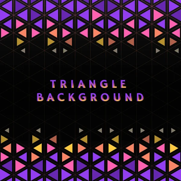 Triangolo Colorato Modellato Sfondo Nero — Vettoriale Stock