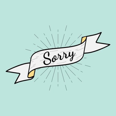 Metin üzgünüm vektörü olan pankart