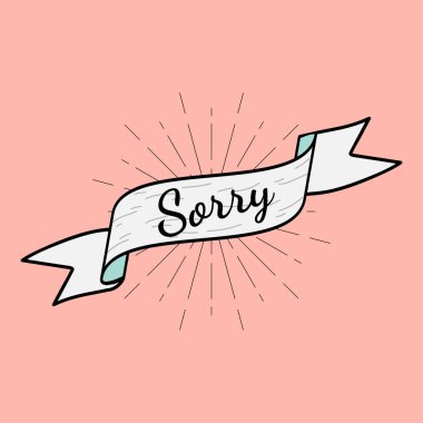 Metin üzgünüm vektörü olan pankart