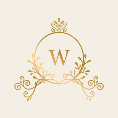 Altın çerçeveli vintage logo vektörü