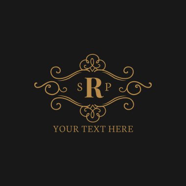 Klasik barok R rozet tasarımı