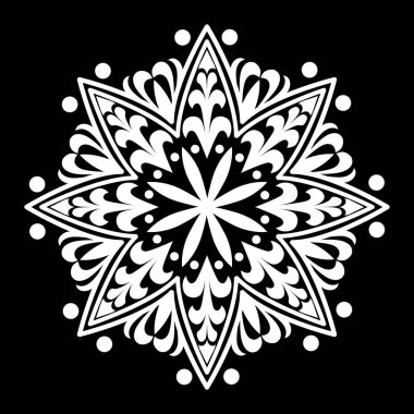 Beyaz arkaplanda beyaz mandala deseni