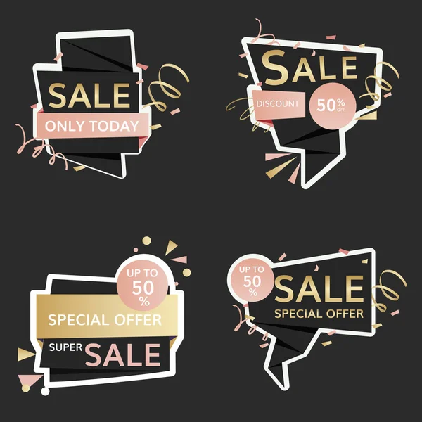 Shop Sale Promotion Advertisement Badges Vector Set — Stock Vector