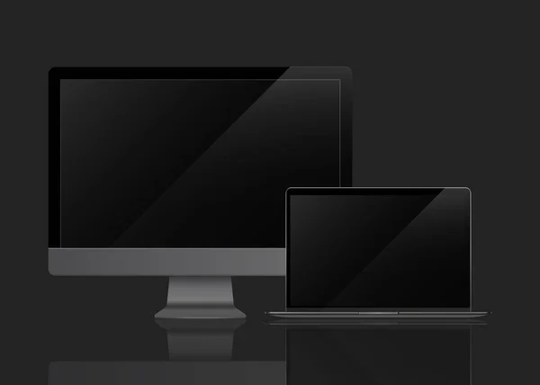 Laptop Screen Mockup — Stock Vector