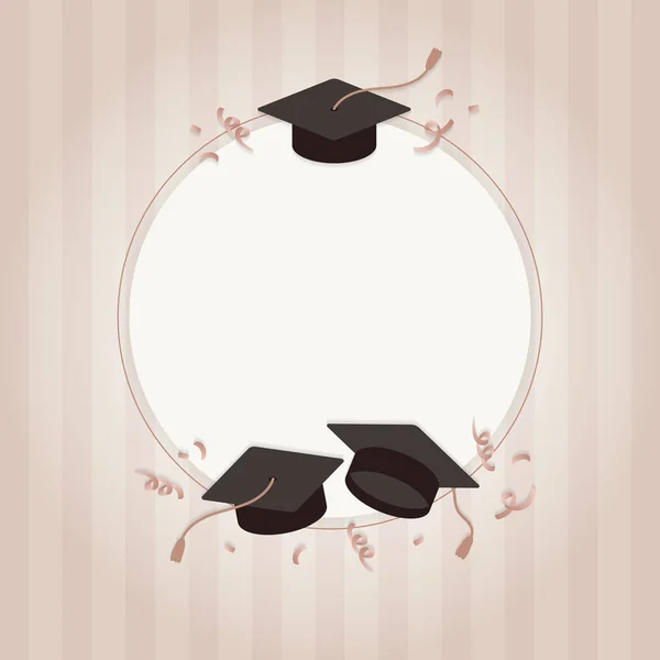 Fondo Graduación Con Vectores Placas Mortero — Vector de stock