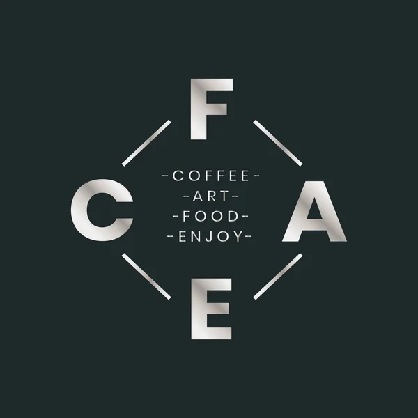 Café Arte Marca Emblema Vetor —  Vetores de Stock