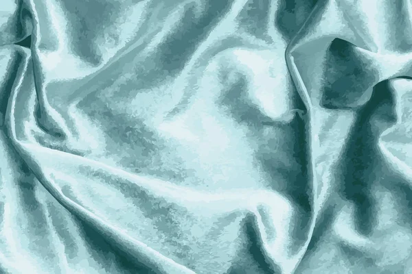 Luxury Shiny Teal Silk Fabric Textured Vector — Stock Vector