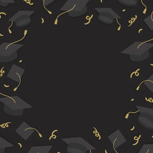 Fondo Graduación Con Vectores Placas Mortero — Vector de stock