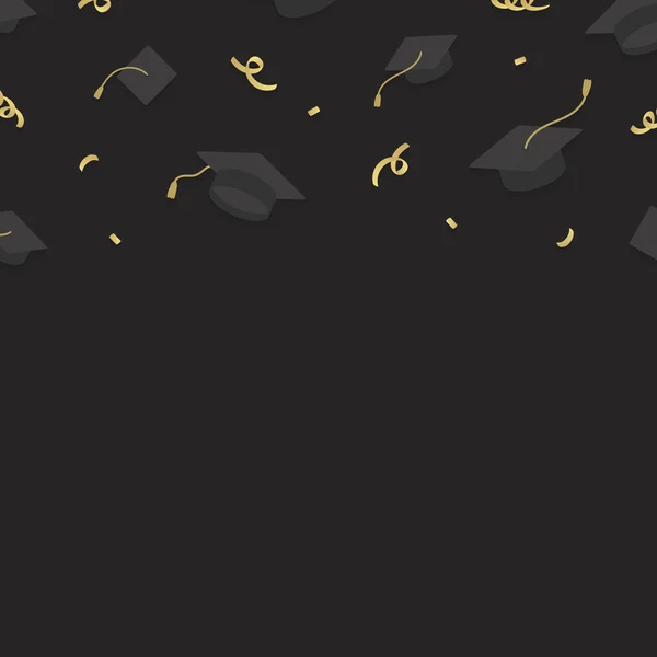 Fondo Graduación Con Vectores Placas Mortero — Vector de stock