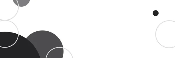 Vettore Banner Geometrico Cerchio Bianco Nero — Vettoriale Stock