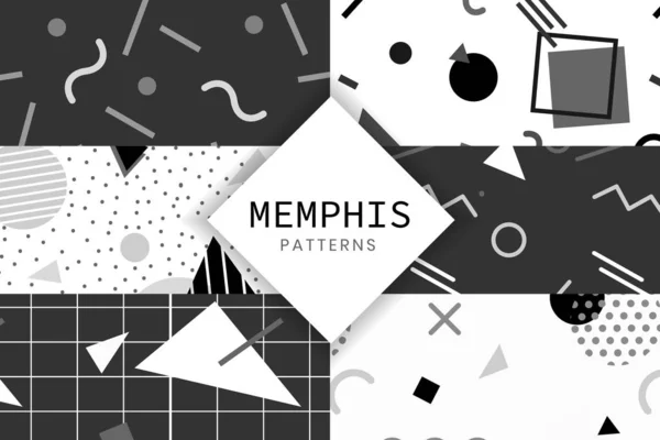 Memphis Desenli Arka Plan Vektörü Seti — Stok Vektör
