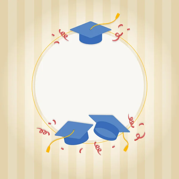 Fondo Graduación Con Vectores Placas Mortero — Vector de stock