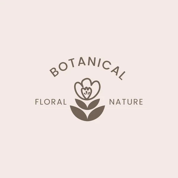 Botanical Floral Rosa Emblema Vetor — Vetor de Stock