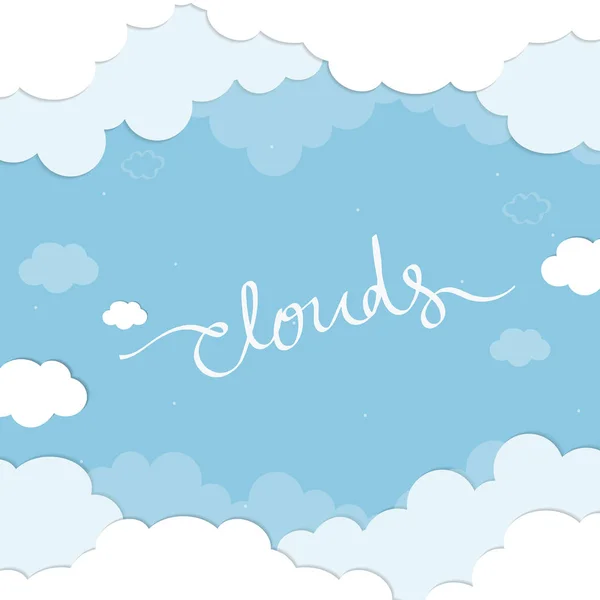 Céu Azul Com Nuvens Vetor Fundo Modelado —  Vetores de Stock