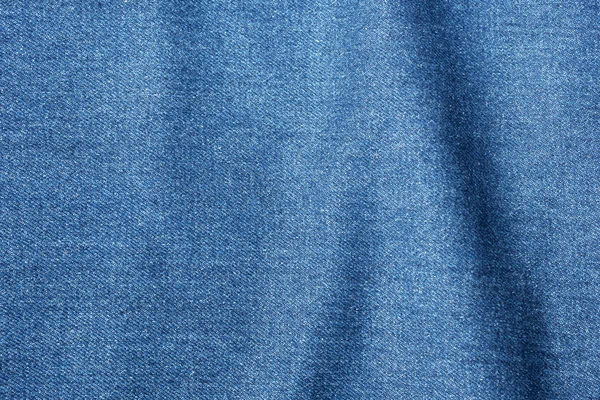 Golvende Blauwe Denim Stof Textuur Achtergrond — Stockfoto