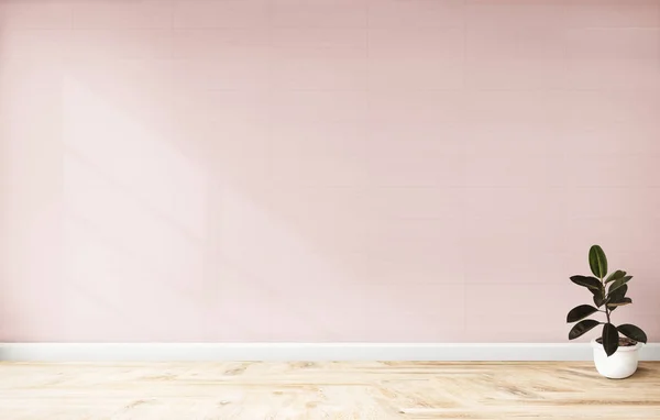 Tanaman Dinding Merah Muda Mockup — Stok Foto