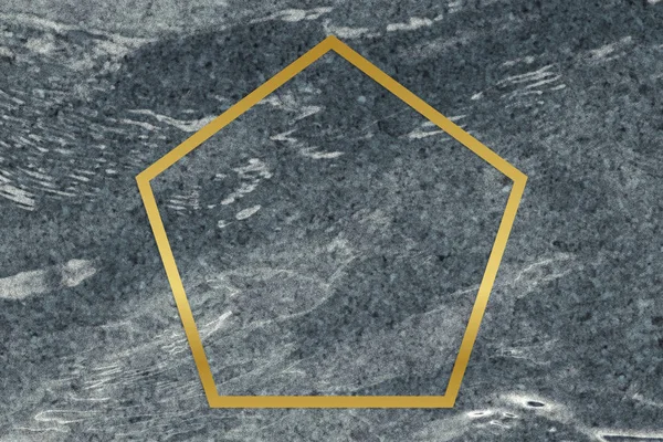大理石の質感で金色の五角形をフレーム化 — ストック写真