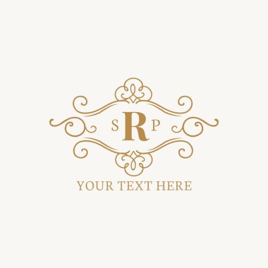 Klasik barok R rozet tasarımı
