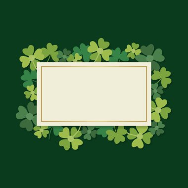 St. Patrick & # 39; 's Day boş dikdörtgen sancak vektörü