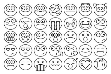 Emoticon facial expression collection vector clipart