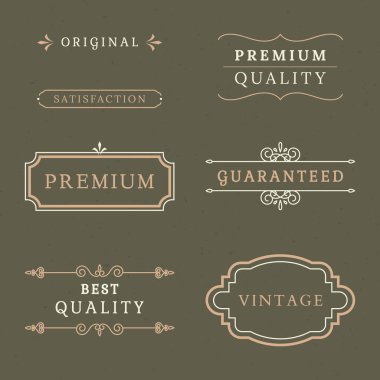 Vintage sigorta primi etiket koleksiyonu vektörel çizimler