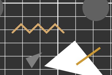 Siyah ve turuncu Memphis arkaplan vektörü