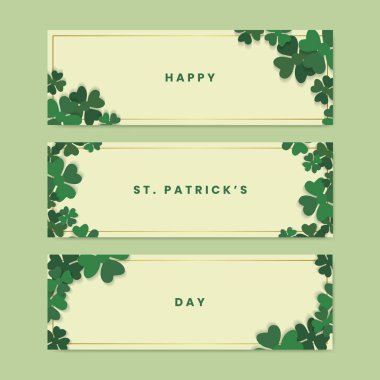 Shamrock St.Patrick ' s günü kartı vektör ayarla